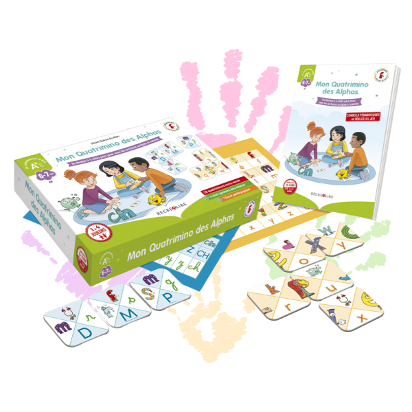 [PRODUIT DÉCLASSÉ] Mon Quatrimino des Alphas - Des dominos à 4 faces pour apprendre les types d'écriture