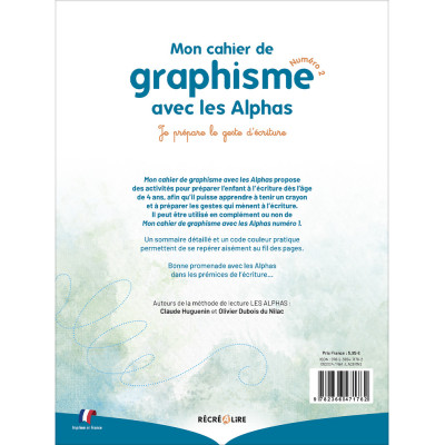 Cahier de graphisme niveau 2 Les Alphas | Préparation à l’écriture dès 4 ans