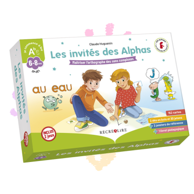 Les invités des Alphas | Coffret jeux sons complexes 6‑8 ans | Orthographe in, on, eau… Les invités des Alphas | Coffret jeux sons complexes 6‑8 ans | Orthographe in, on, eau…