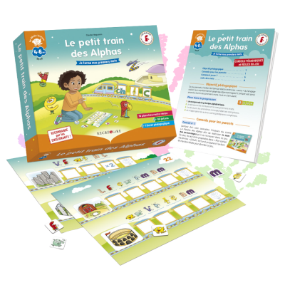 Le petit train des Alphas – Jeu de lecture dès 4 ans | 60 premiers mots à former | Méthode Les Alphas Le petit train des Alphas – Jeu de lecture dès 4 ans | 60 premiers mots à former | Méthode Les Alphas
