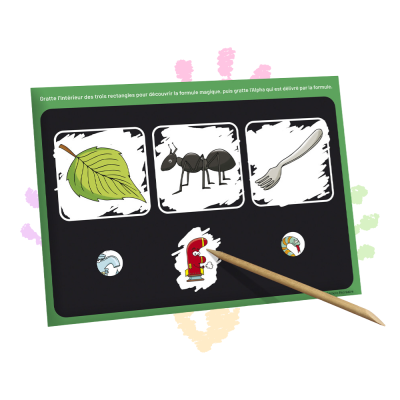 Mes cartes à gratter Les Alphas – Activités ludiques de lecture dès 4 ans | 10 cartes recto verso + stylet Mes cartes à gratter Les Alphas – Activités ludiques de lecture dès 4 ans | 10 cartes recto verso + stylet