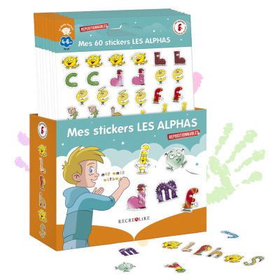 Boîte de 25 planches de 60 stickers Les Alphas – Stickers mousse repositionnables dès 3 ans | Prêt à vendre Boîte de 25 planches de 60 stickers Les Alphas – Stickers mousse repositionnables dès 3 ans | Prêt à vendre