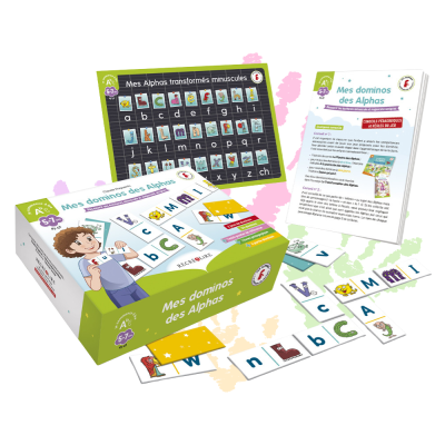 Mes 54 dominos des Alphas – Jeu éducatif pour découvrir les lettres et types d’écriture dès 5 ans Mes 54 dominos des Alphas – Jeu éducatif pour découvrir les lettres et types d’écriture dès 5 ans