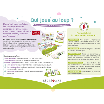 Qui joue au loup avec Les Alphas ? – Jeu pédagogique CP pour apprendre les sons complexes dès 6 ans Qui joue au loup avec Les Alphas ? – Jeu pédagogique CP pour apprendre les sons complexes dès 6 ans