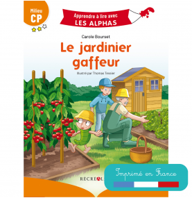 Première de couverture de Le jardinier gaffeur avec vignette Imprimé en France