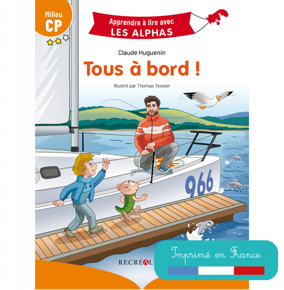 couverture de tous à bord avec vignette Imprimé en France