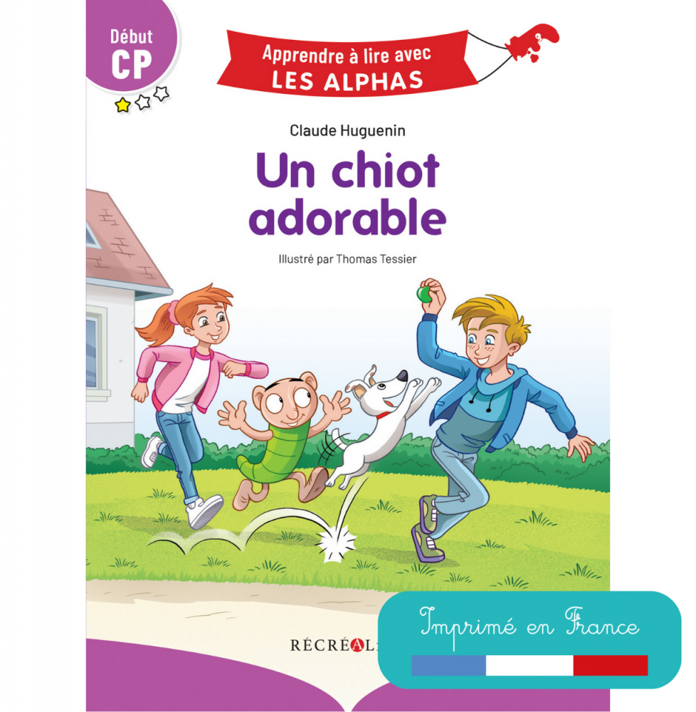 Première de couverture d'un chiot adorable avec vignette Imprimé en France