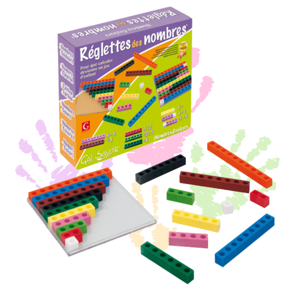 Réglettes des nombres Cuisenaire – Coffret de base des “Nombres en Couleurs”