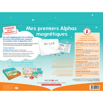 Mes premiers Alphas magnétiques – Tableau + 60 magnets pour découvrir les sons dès 4 ans (GS/CP) Mes premiers Alphas magnétiques – Tableau + 60 magnets pour découvrir les sons dès 4 ans (GS/CP)