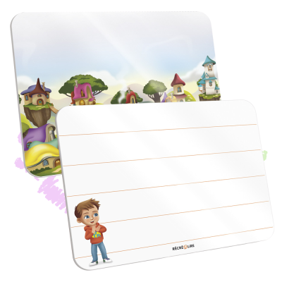 Ardoise Alphas avec 60 stickers repositionnables | Format pliable nomade Ardoise Alphas avec 60 stickers repositionnables | Format pliable nomade