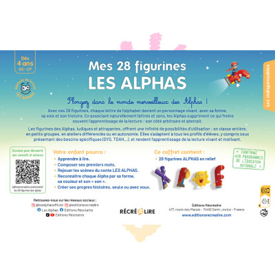 Mes 28 figurines Les Alphas – Coffret lecture dès 4 ans (GS-CP) – Éditions Récréalire
