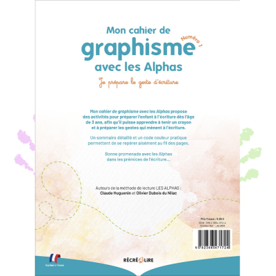 Cahier de graphisme niveau 1 Les Alphas | Premiers tracés dès 3 ans
