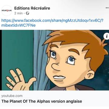 Le dessin animé des Alphas est en anglais sur la chaîne youtube @editionsrecrealire ☺️